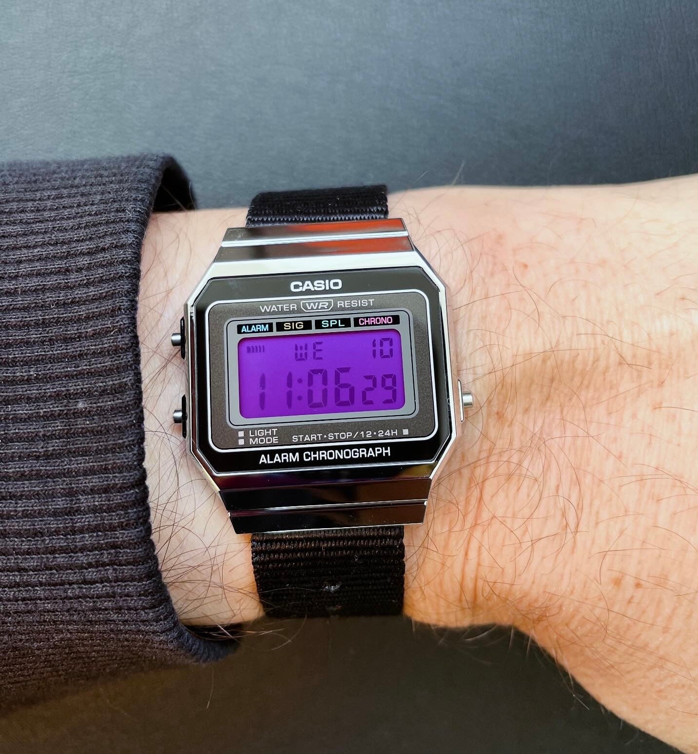 Violet Rift Customized Vintage Retro Purple Steel Casio Watch Time Arcade