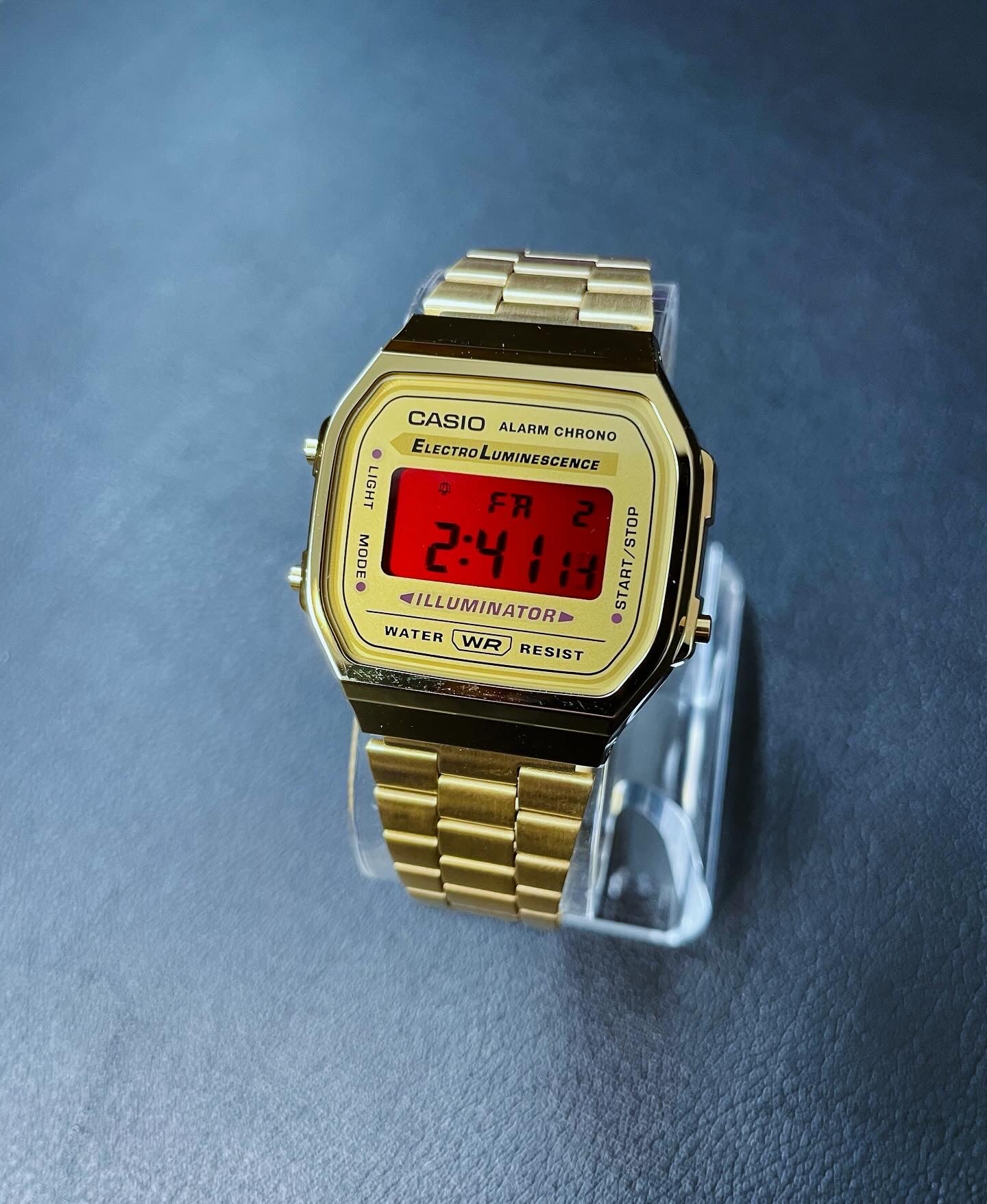 Gold Vintage Digital Watch Red Led Wrist Watch Timeband Led Watch