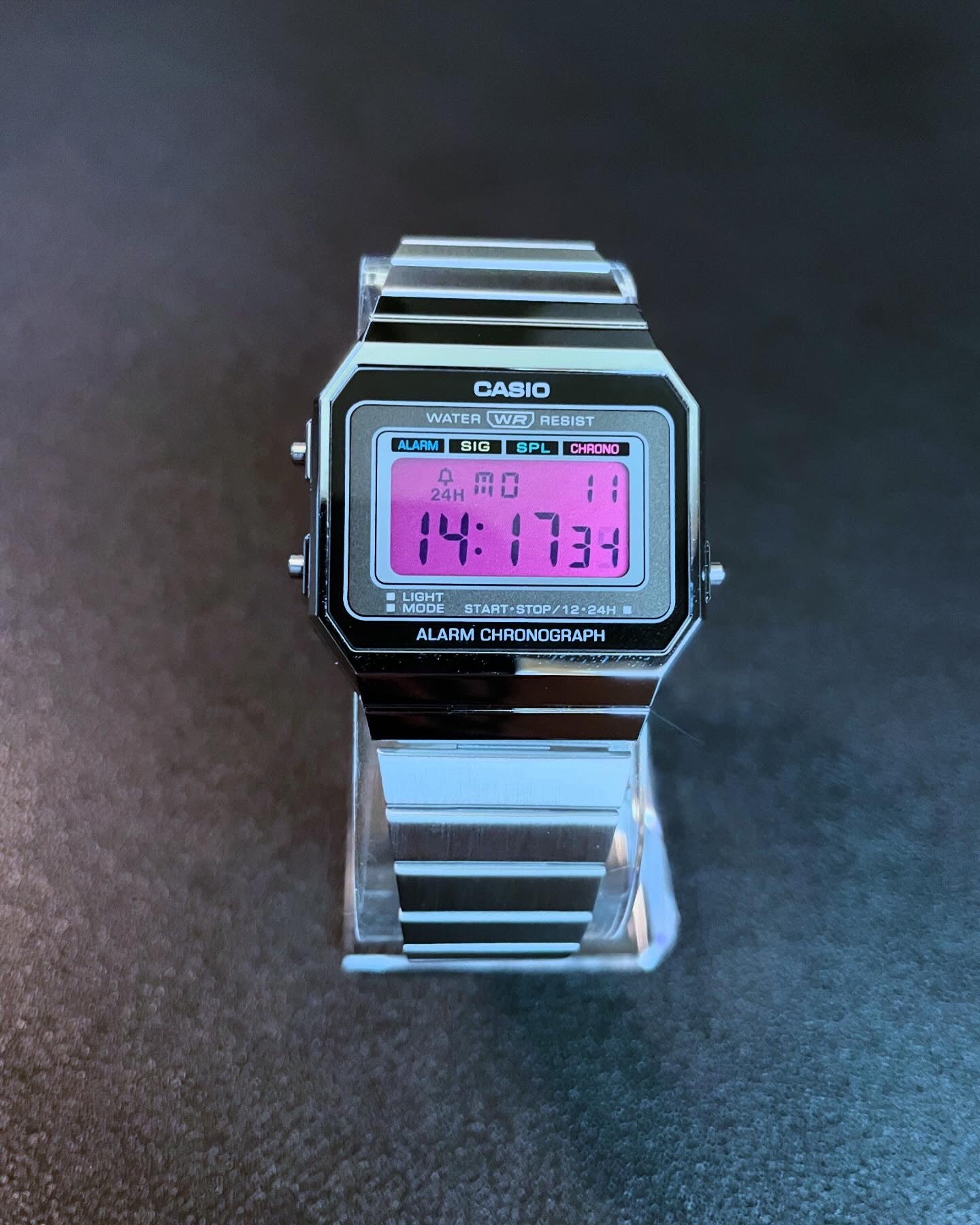 Glowforge Customized Vintage Retro Pink Display Casio Watch